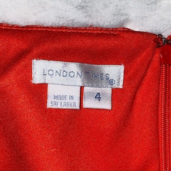 London Times Woman Orange Tiered Formal Dress - Picture 7 of 10